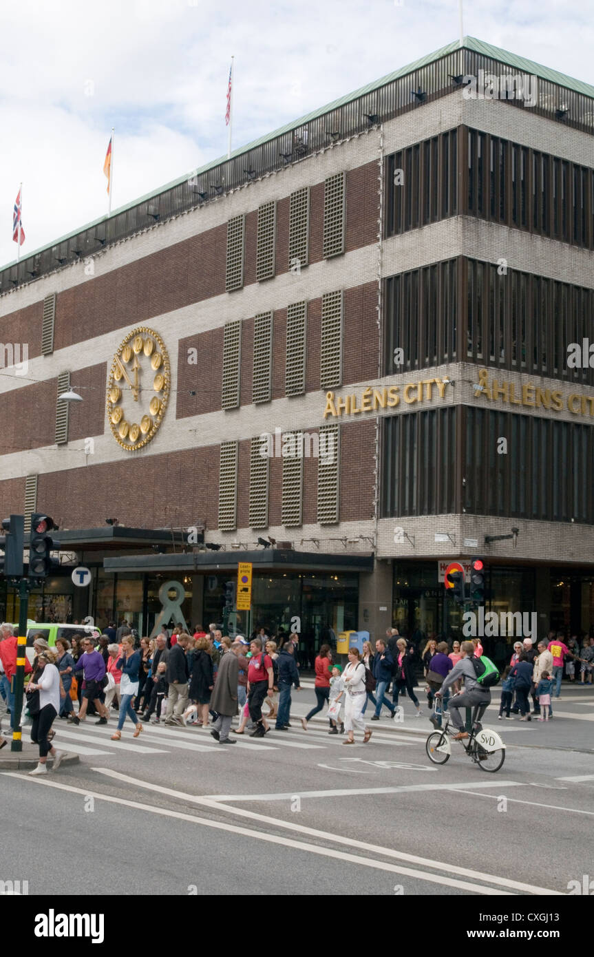 Åhlens department store shop shops stockholm sweden swedish chain city center centre Stock Photo