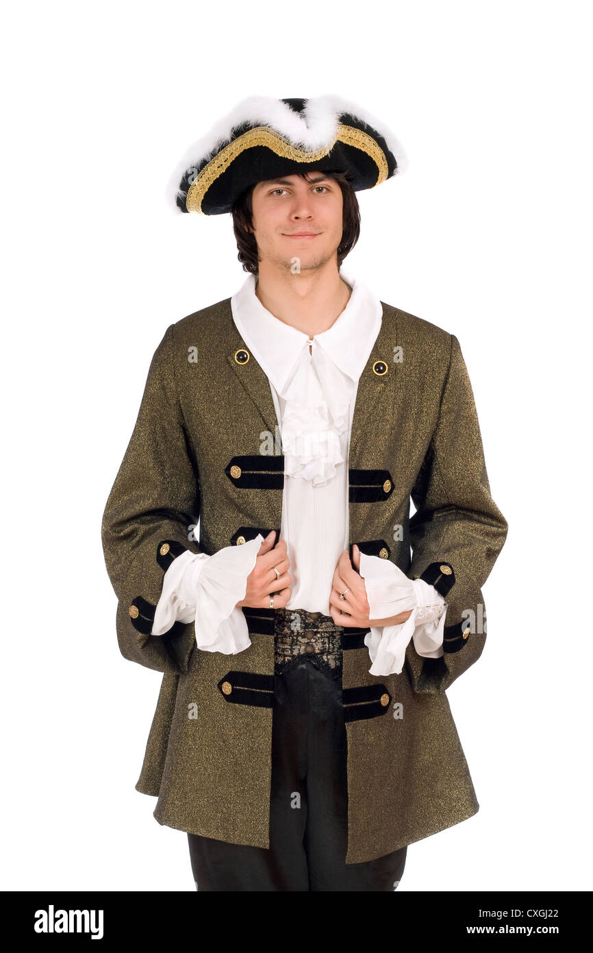 Portrait of man in a historical costume Stock Photo