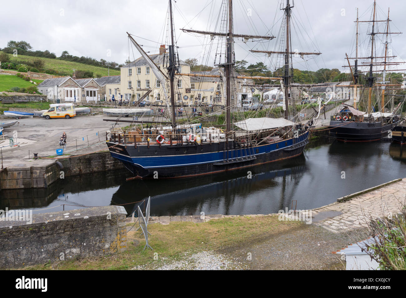 The Earl of Pembroke at Charlestown UK. The first part of the historic port collection to be sold and will soon leave the UK Stock Photo
