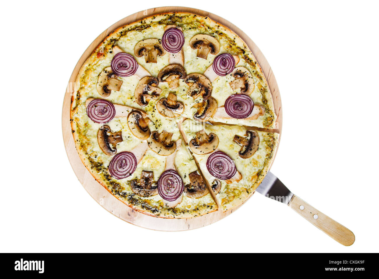 pizza with mushrooms Stock Photo - Alamy