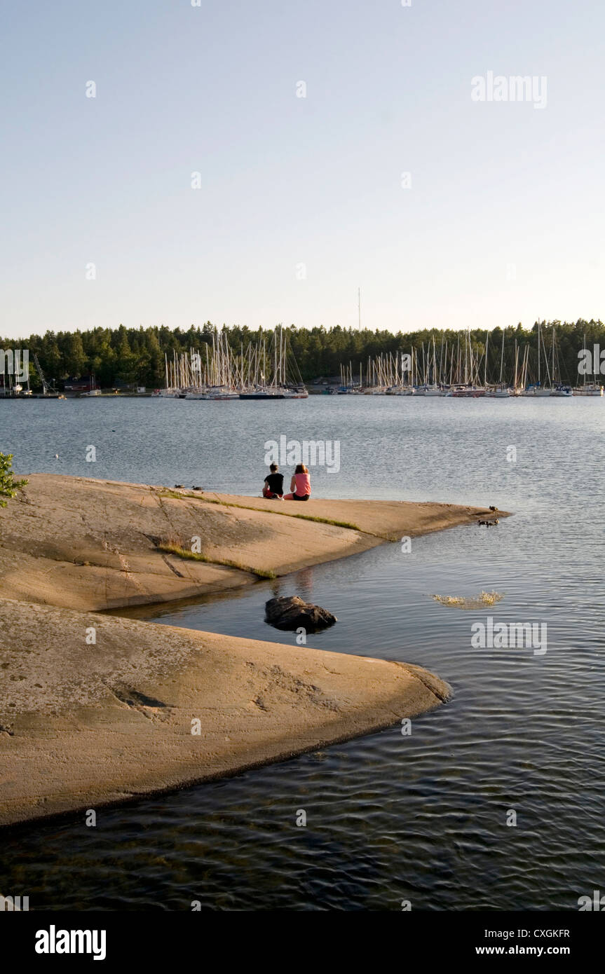 Lysingsbadet vastervik kalmar county sweden swedish resort summer summertime sunset evening long evenings tranqu Photo - Alamy