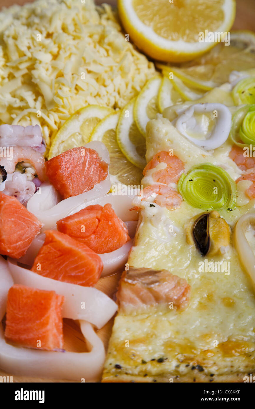 seafood and pizza Stock Photo Alamy