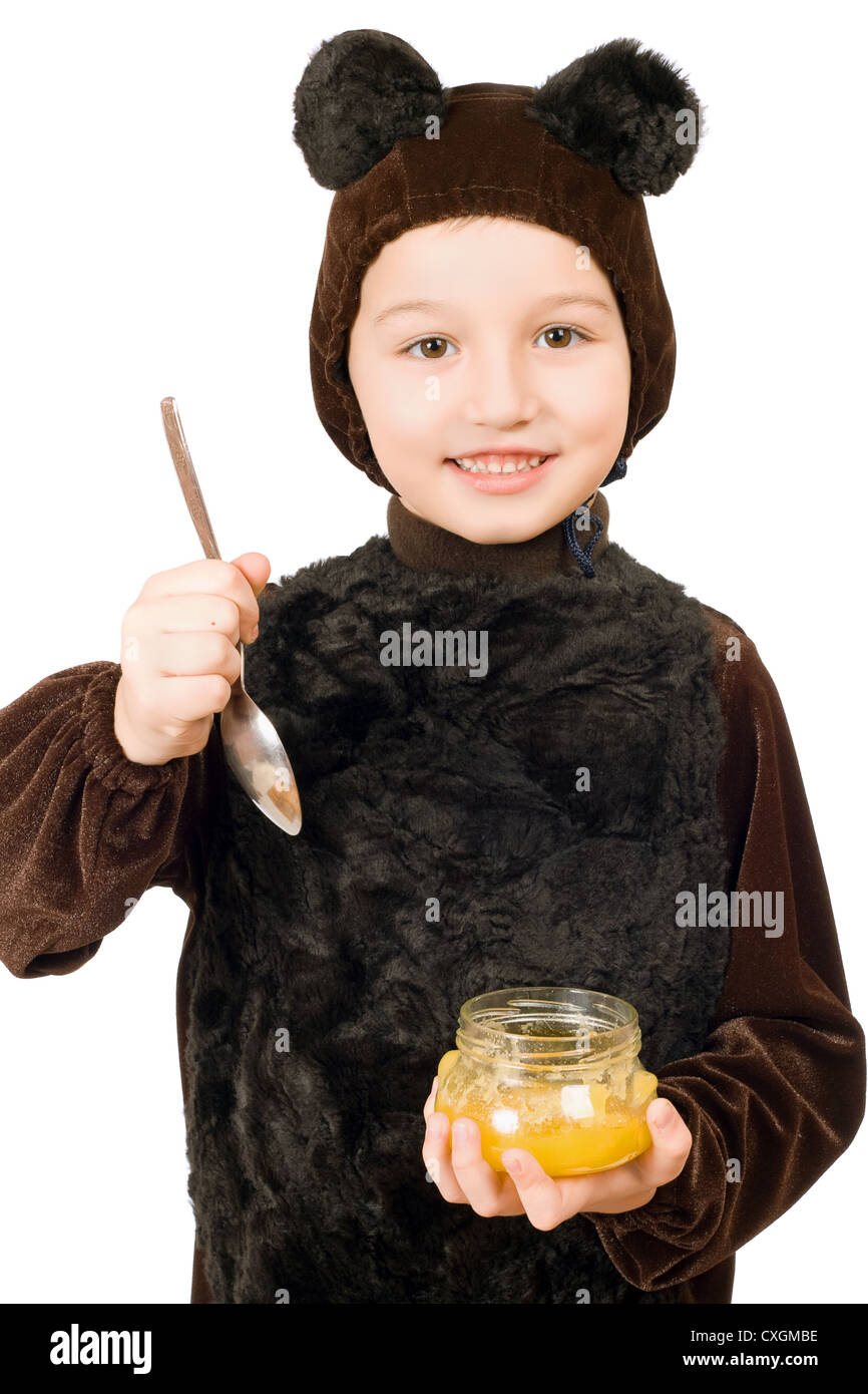 Boy dressed as bear Stock Photo Alamy