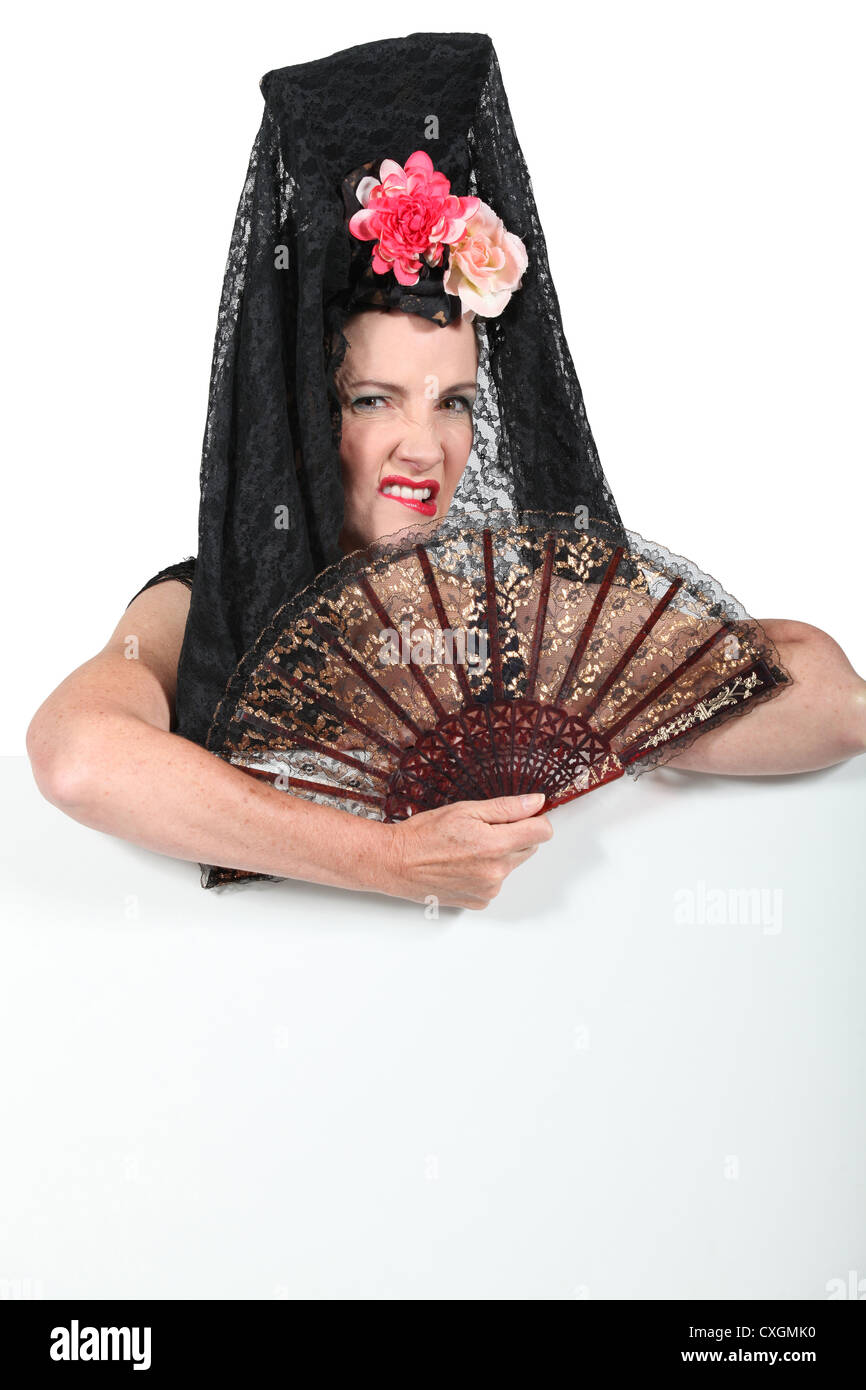 portrait of a woman in Spanish costume Stock Photo Alamy