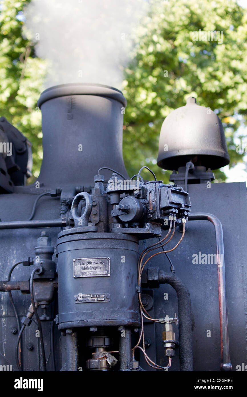 The chimney of a Steam locomotive. The Molli bahn at Bad Doberan - Germany Stock Photo