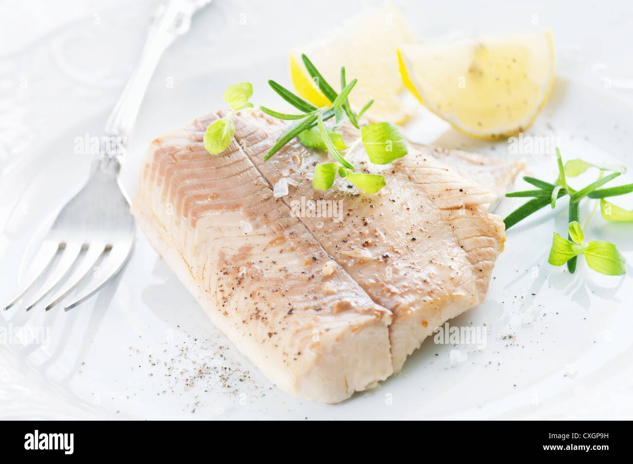 Trout fillet with spices Stock Photo