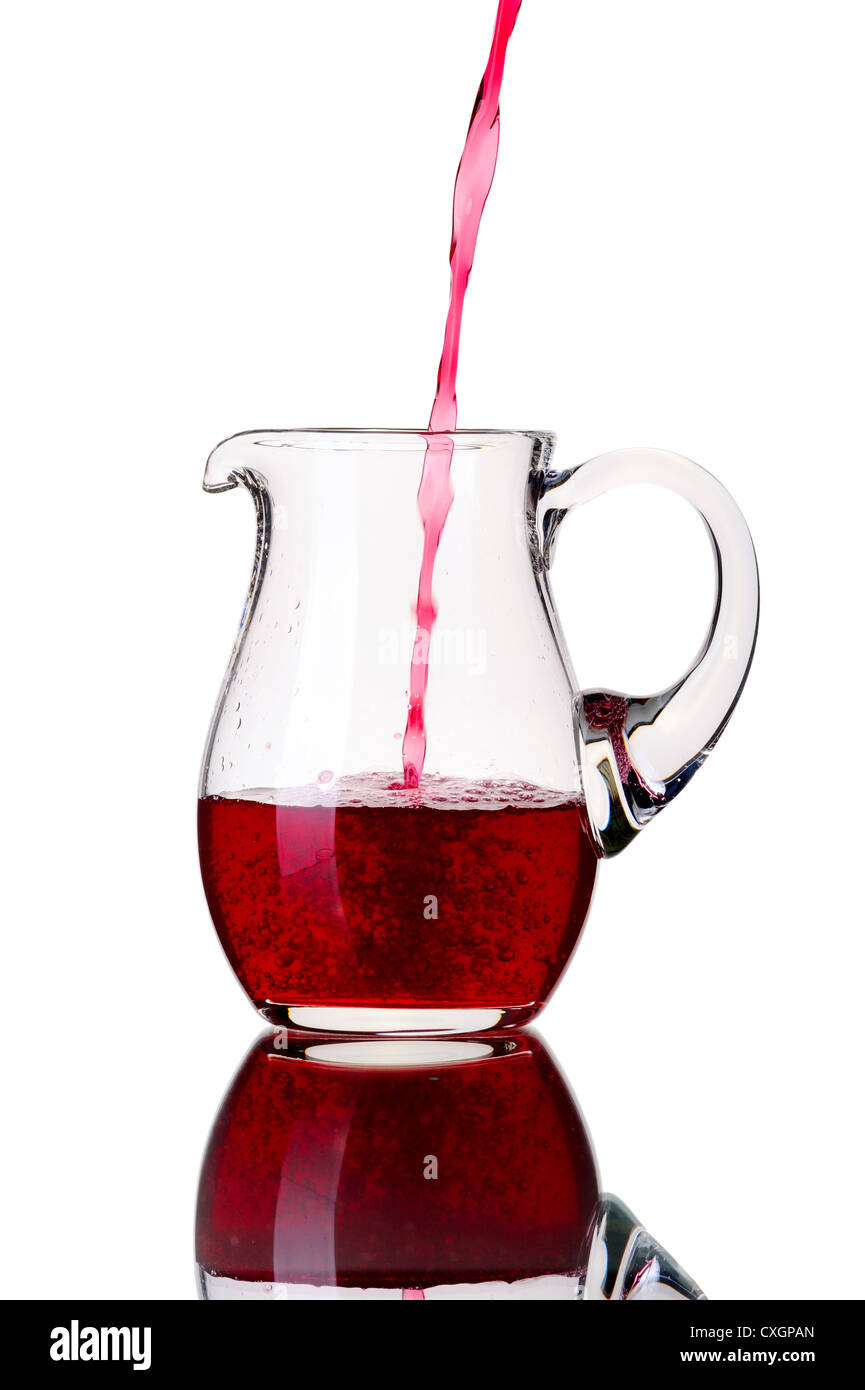 Glass pitcher, isolated on a white background Stock Photo - Alamy