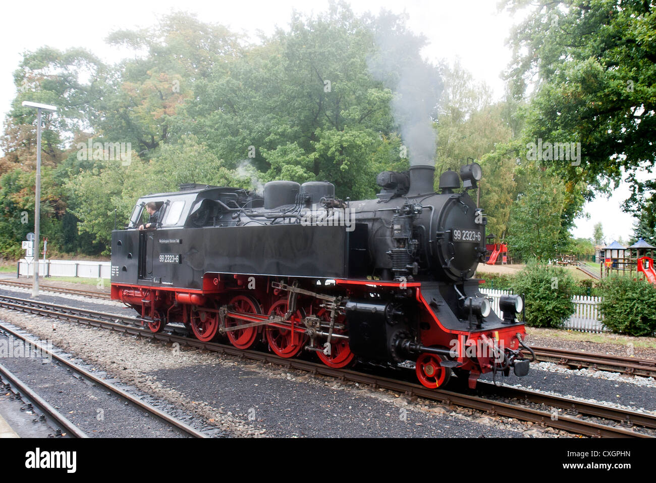 Steam locomotive. The Molli bahn at Bad Doberan - Germany Stock Photo