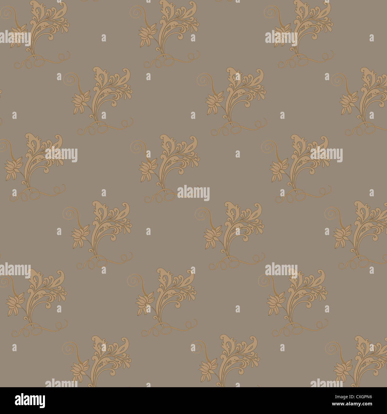 on a brown background shows a pattern of flowers and leaves Stock Photo ...
