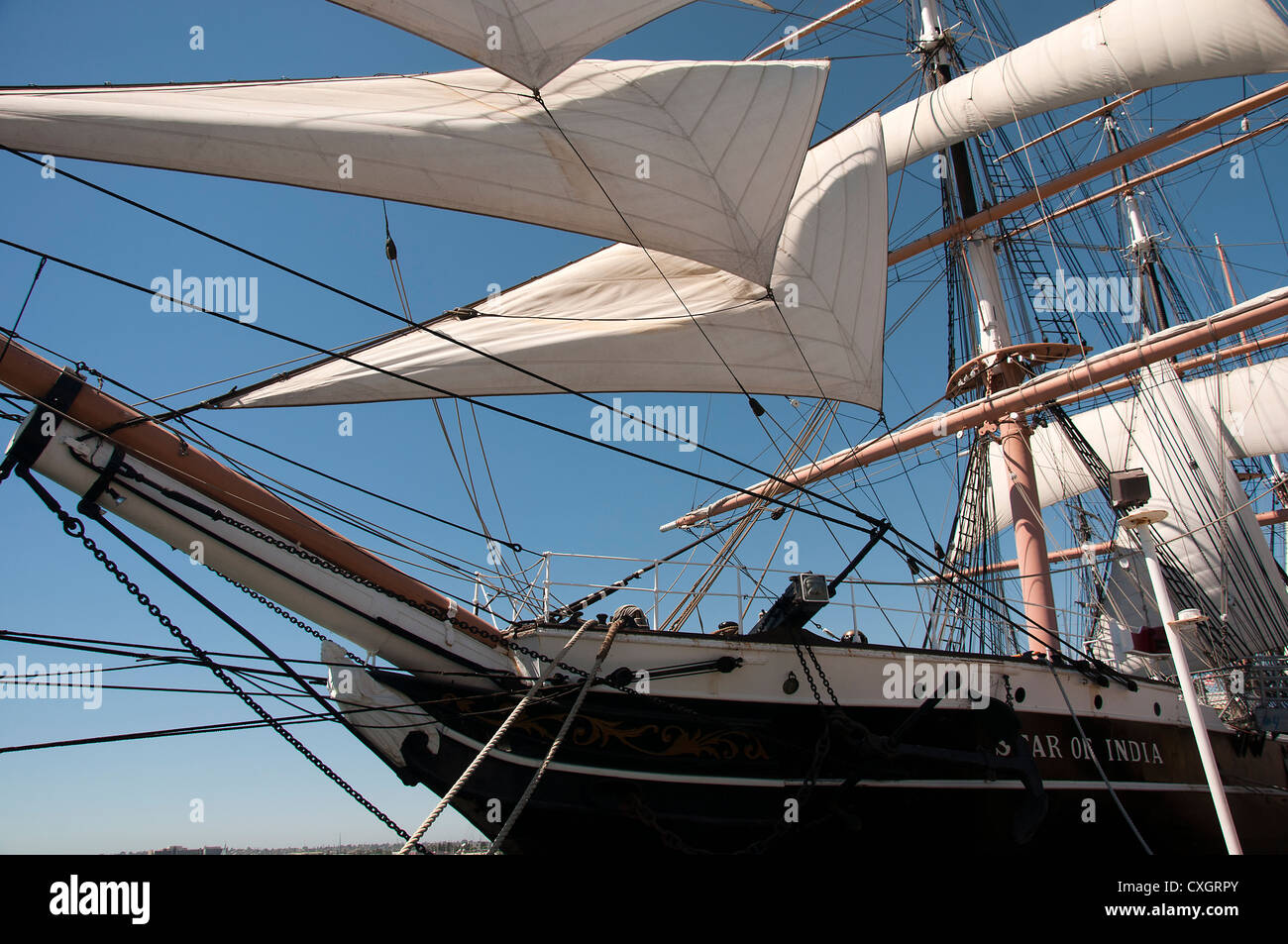 Tall Sailing Ships in Harbour of San Diego California USA Stock Photo