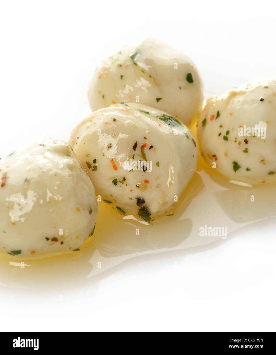 Mozzarella Cheese With Olive Oil And Spices Stock Photo Alamy