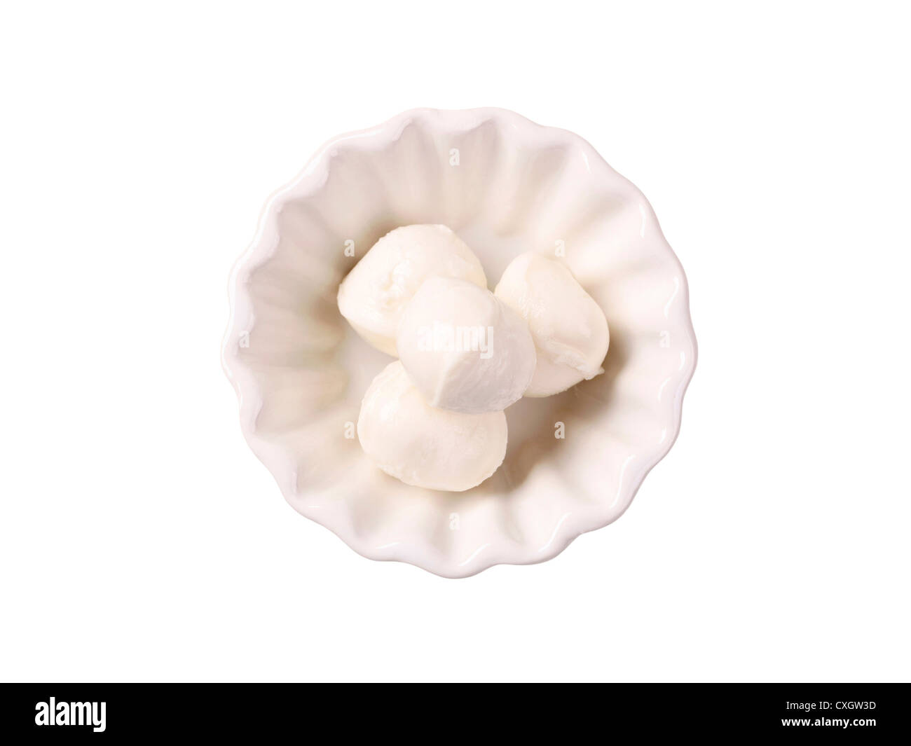 Mozzarella cheese balls in a small bowl Stock Photo Alamy