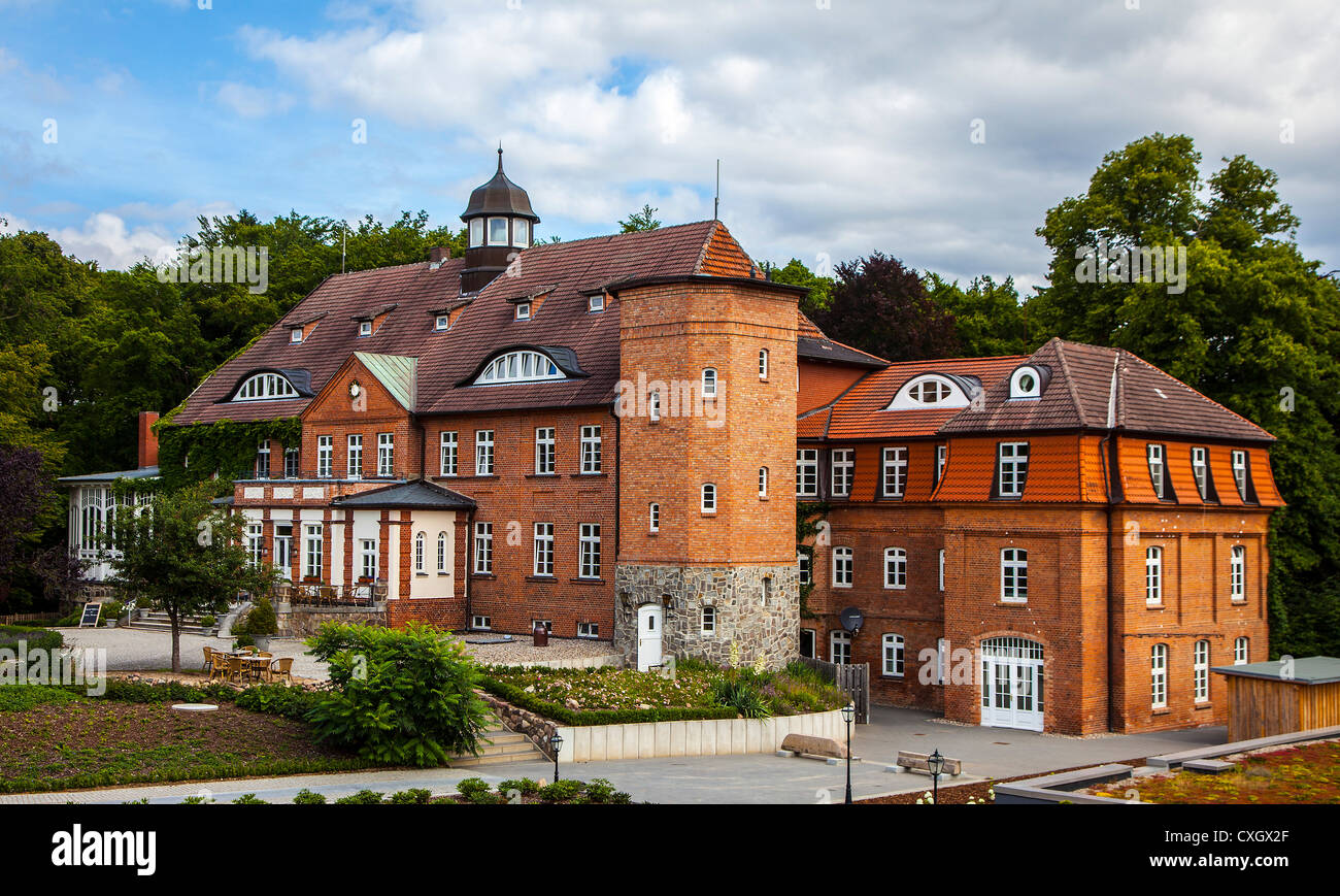 Schloss Basthorst. Hotel, restaurant and spa. Crivitz, Mecklenburg-Western Pomerania, Germany, Europe. Stock Photo