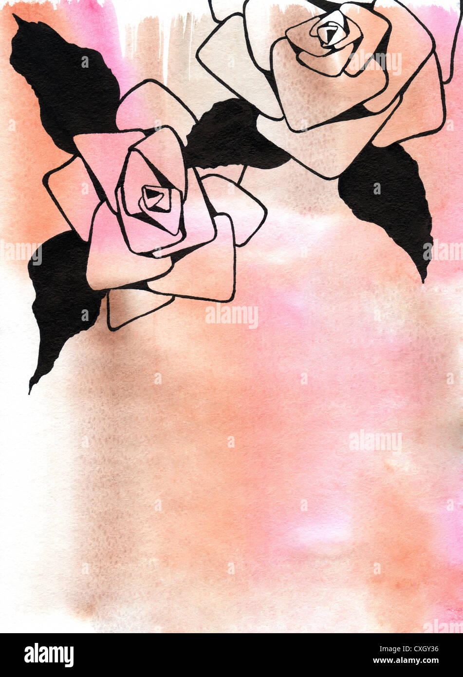 Drawn Roses Wallpaper