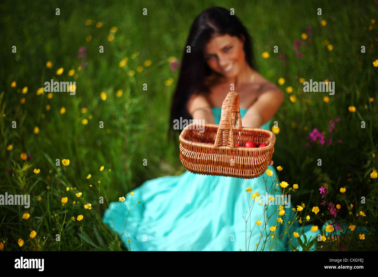 sweet strawberry in woman hands Stock Photo Alamy