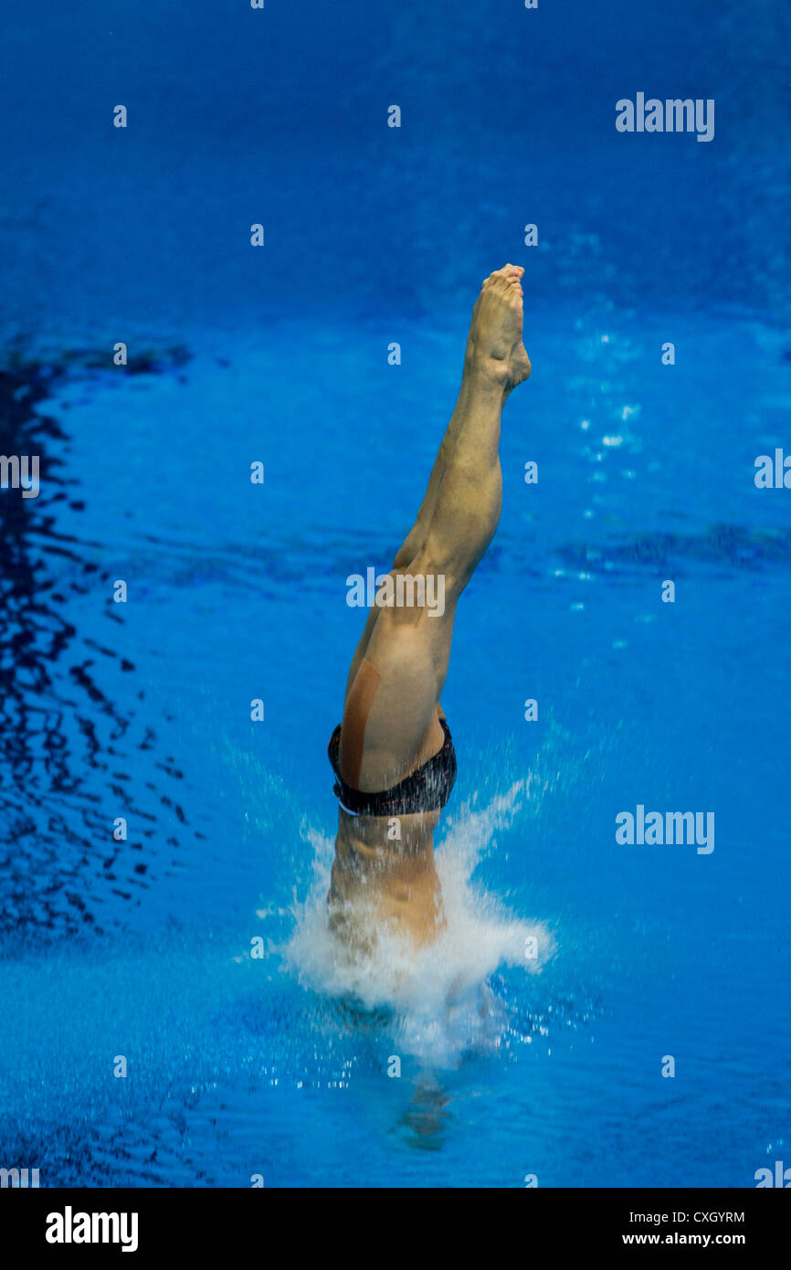 Lin Yue (CHN) competing in 10m platform diving at the Olympic Summer ...