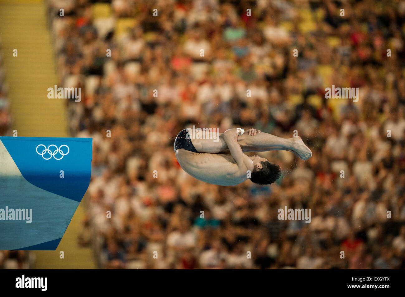 Lin Yue (CHN) competing in 10m platform diving at the Olympic Summer ...