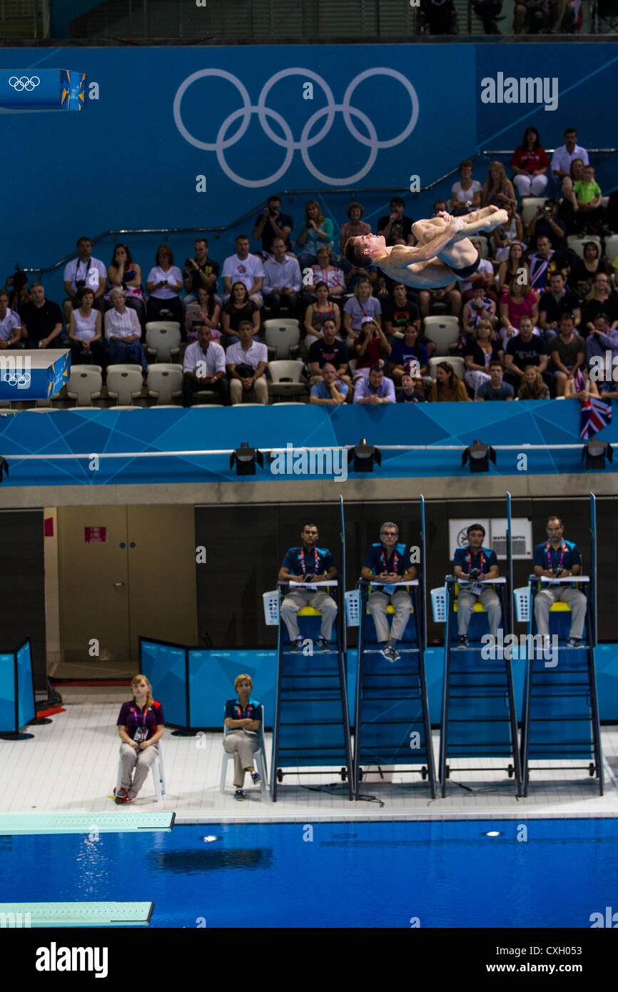 Male diver competing in 10m platform diving at the Olympic Summer Games
