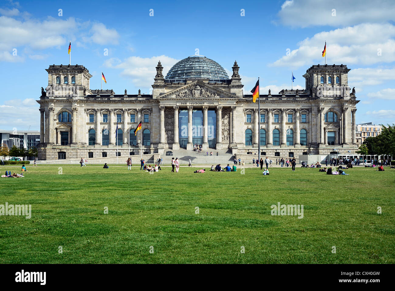 Reichstag building, home of the german parliament, Berlin, Germany, Europe Stock Photo