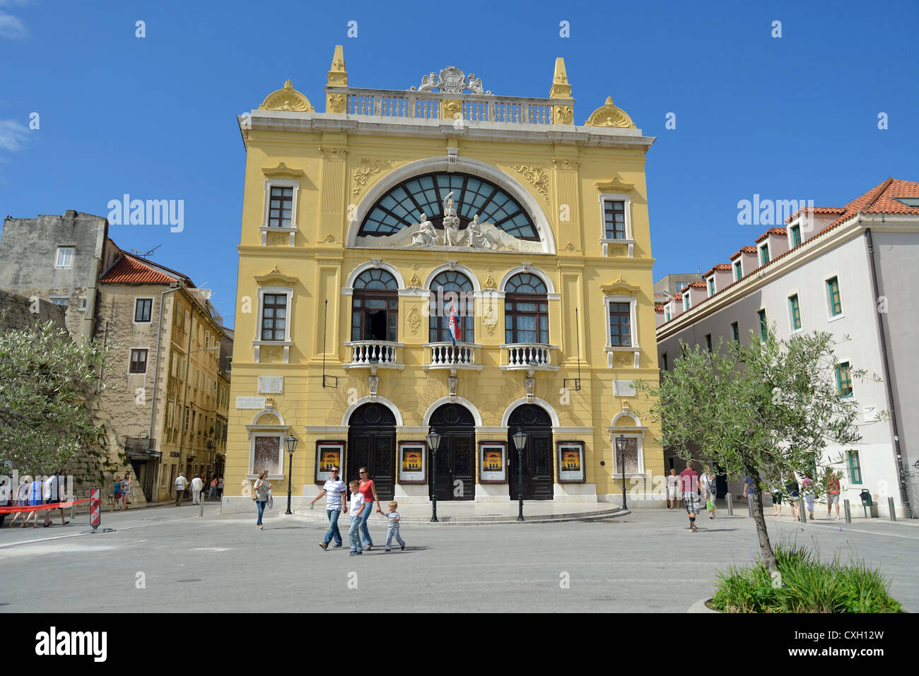 Croatian National Theater, Marshal Tito Square, Split, Split-Dalmatia County, Croatia Stock Photo