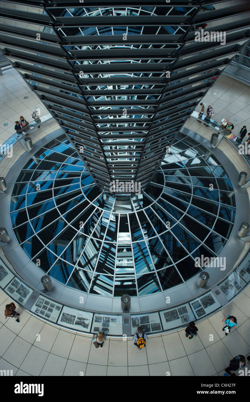 Reichstag parliament building, dome, interior view, Berlin, Germany, Europe Stock Photo