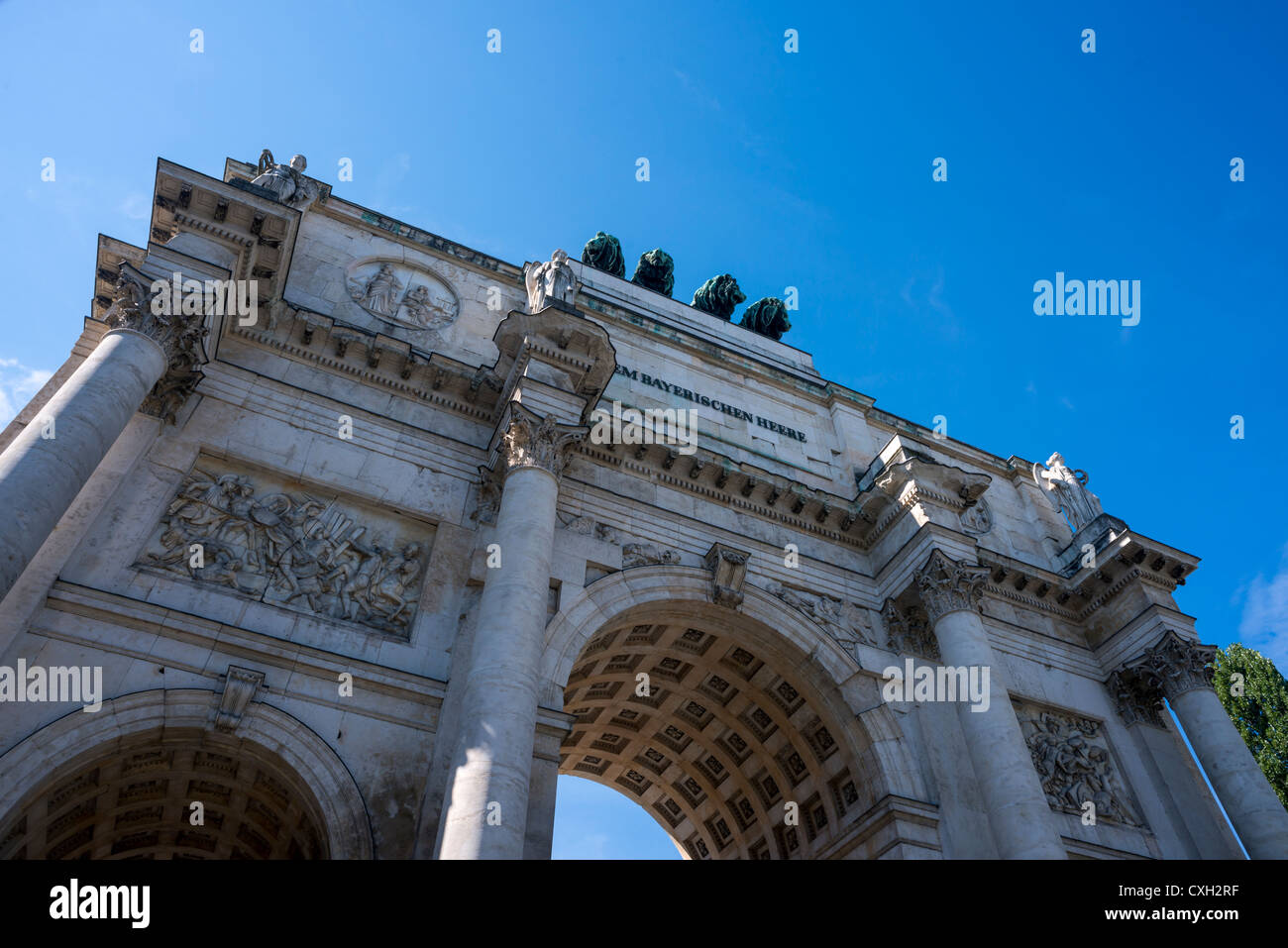 Siegestor, Victory Gate, Ludwigstrasse, Munich, Bavaria, Germany Stock Photo