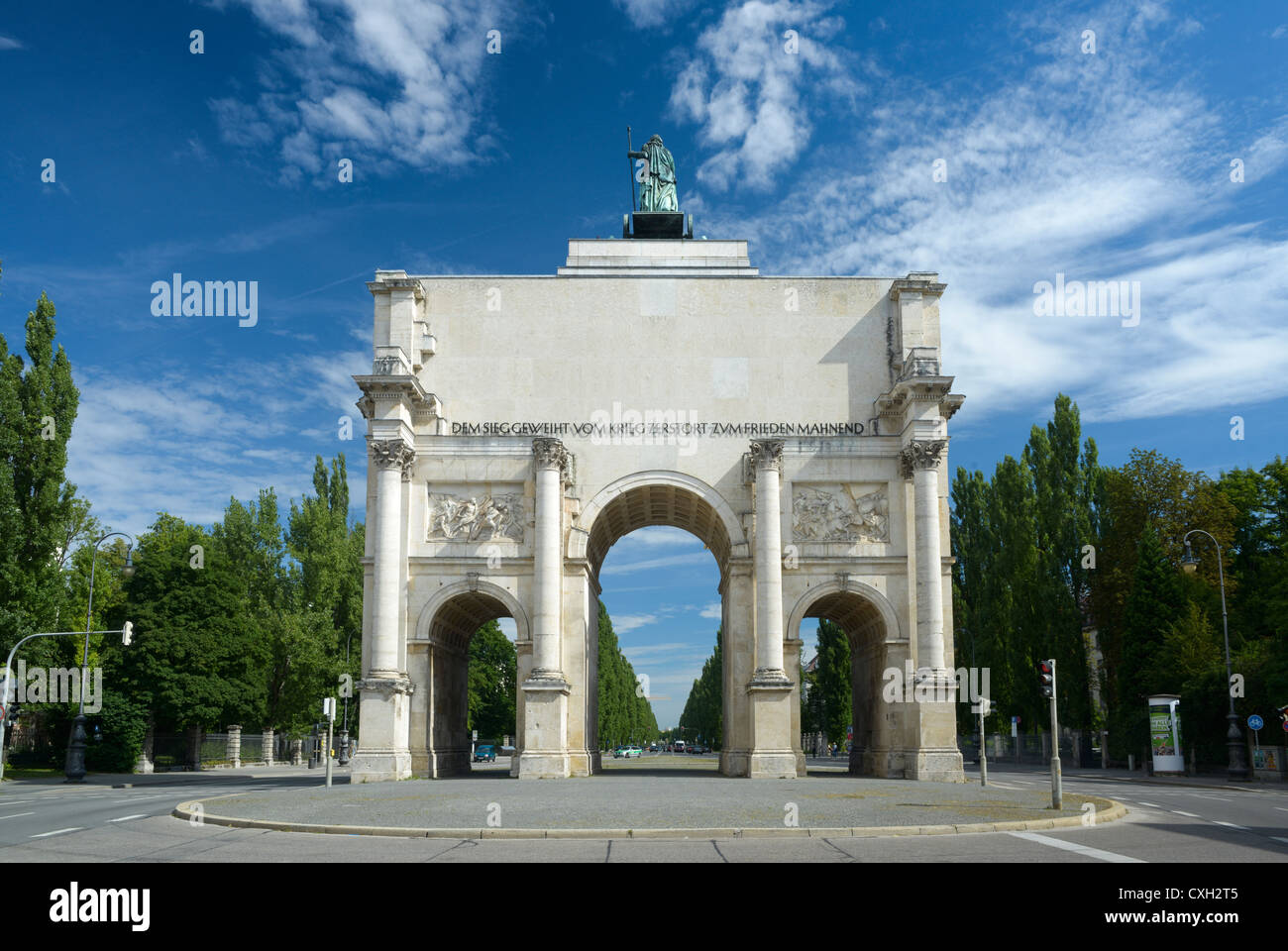 Siegestor, Victory Gate, Ludwigstrasse, Munich, Bavaria, Germany Stock Photo