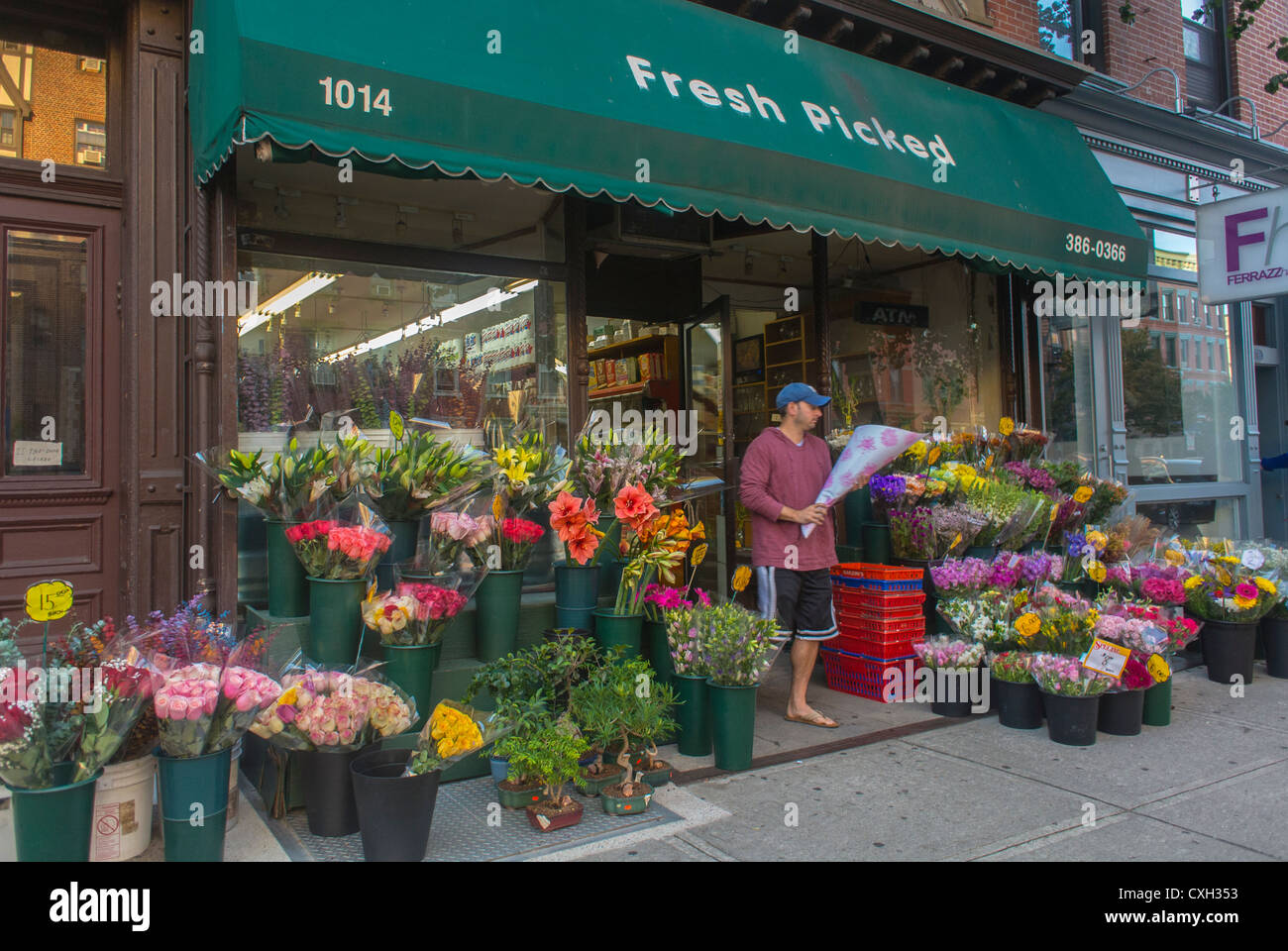Hoboken, NJ, USA, Local Small Business, Flowers, Shop Front, on Main
