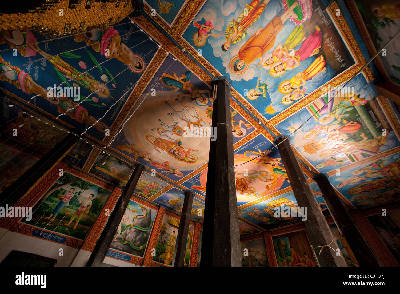 Painted Ceilings At The Pagoda Thmey Angkor Wat This Church