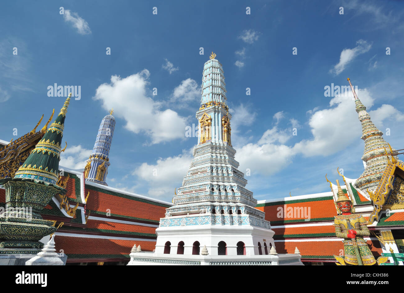 Wat Phra Kaew  Traditional Murals  in Bangkok, Thailand Stock Photo