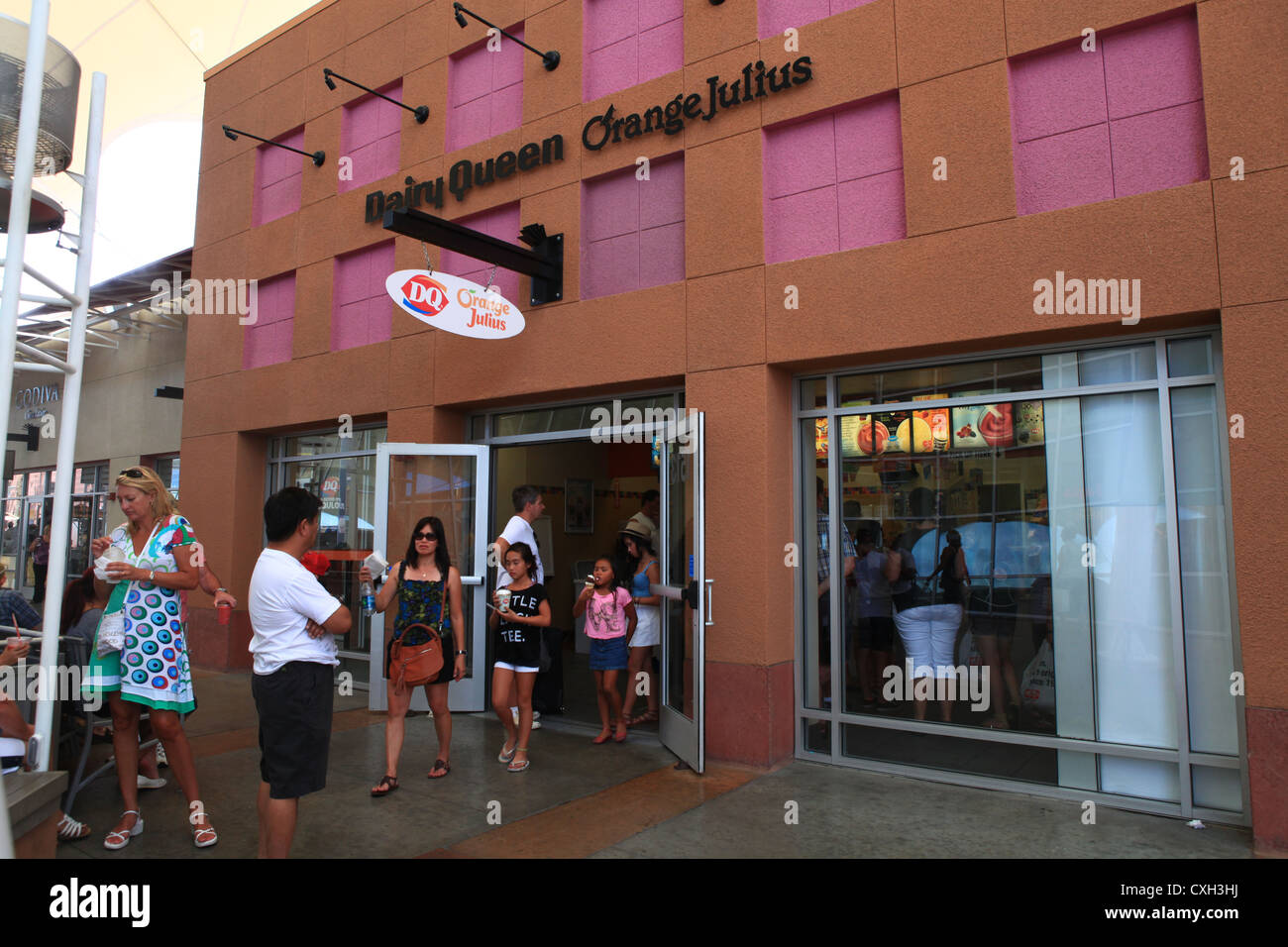 Shoppers crowd in Dairy Queen icecream store in the heat of Las Vegas