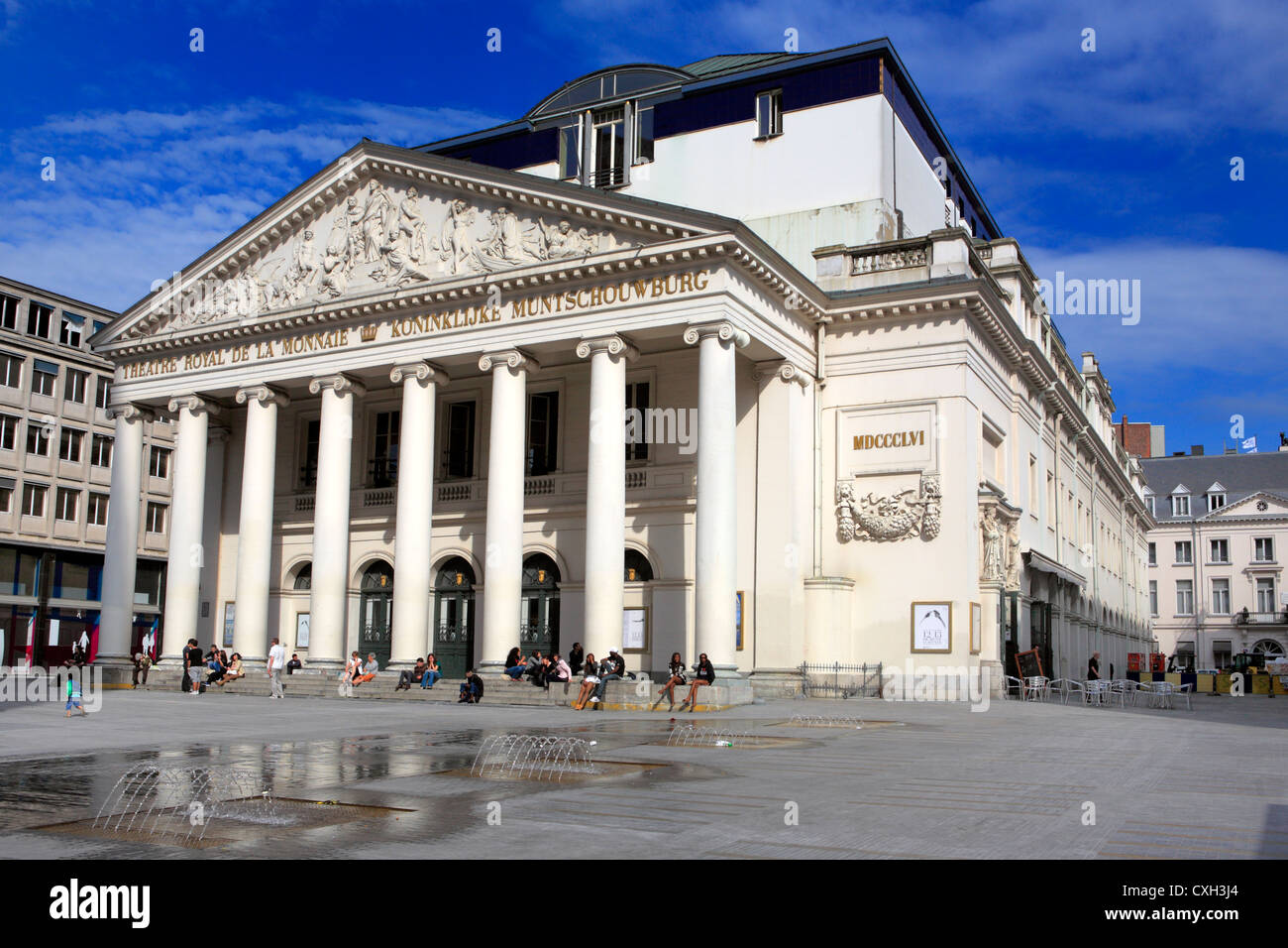 Le Theatre Royal de la Monnaie (1856), Brussels, Belgium Stock Photo