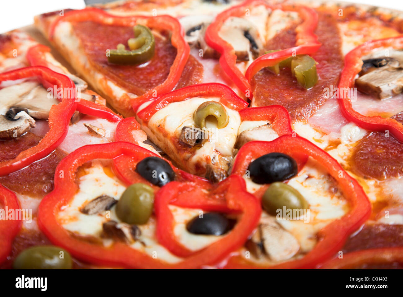 pizza with mushrooms Stock Photo - Alamy