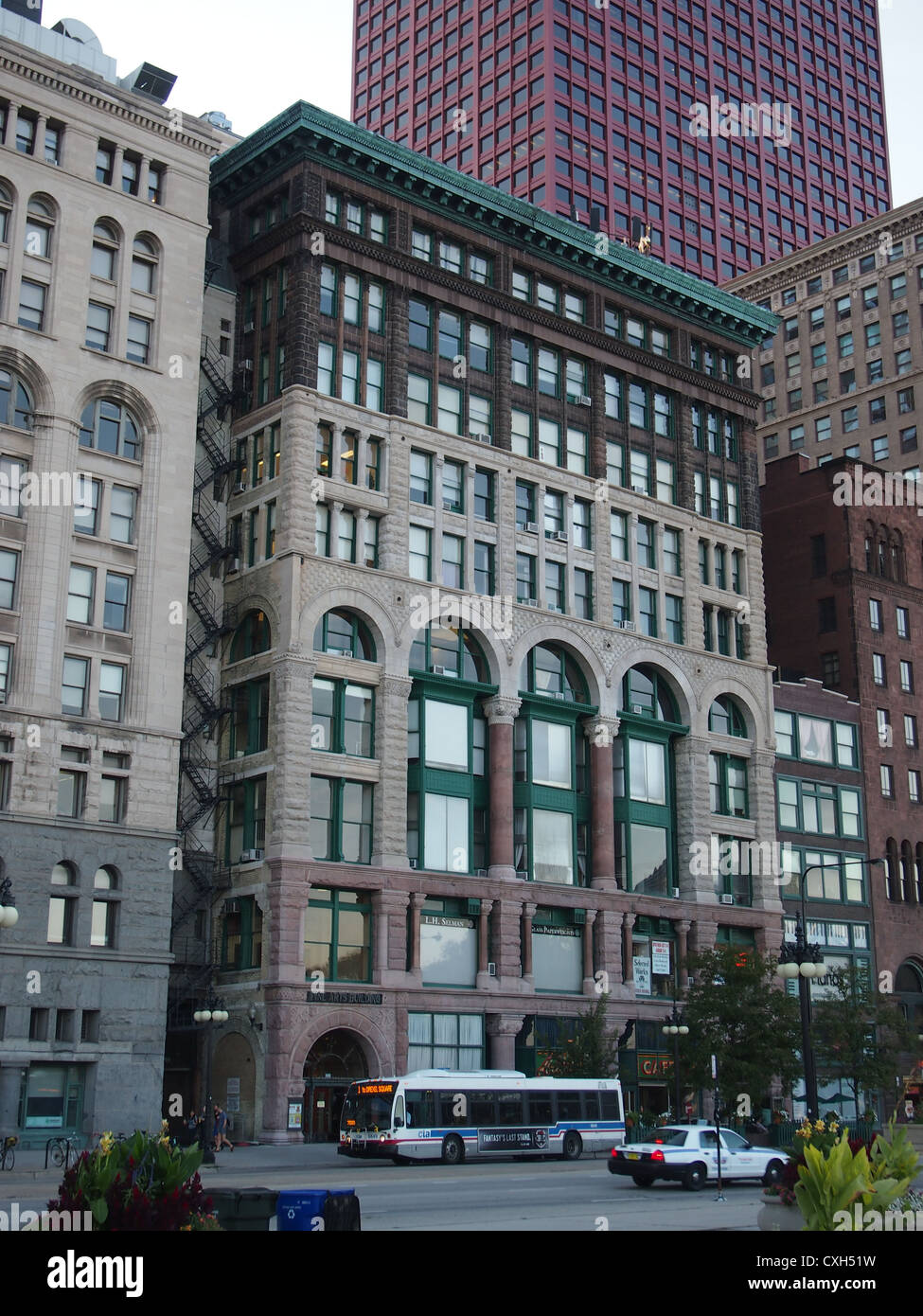 View of Fine Arts Building, Chicago, Late-Afternoon Stock Photo