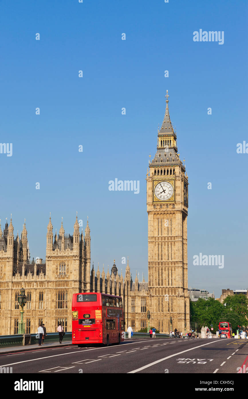 England, London, Westminster, Big Ben And Westminster Bridge Stock ...