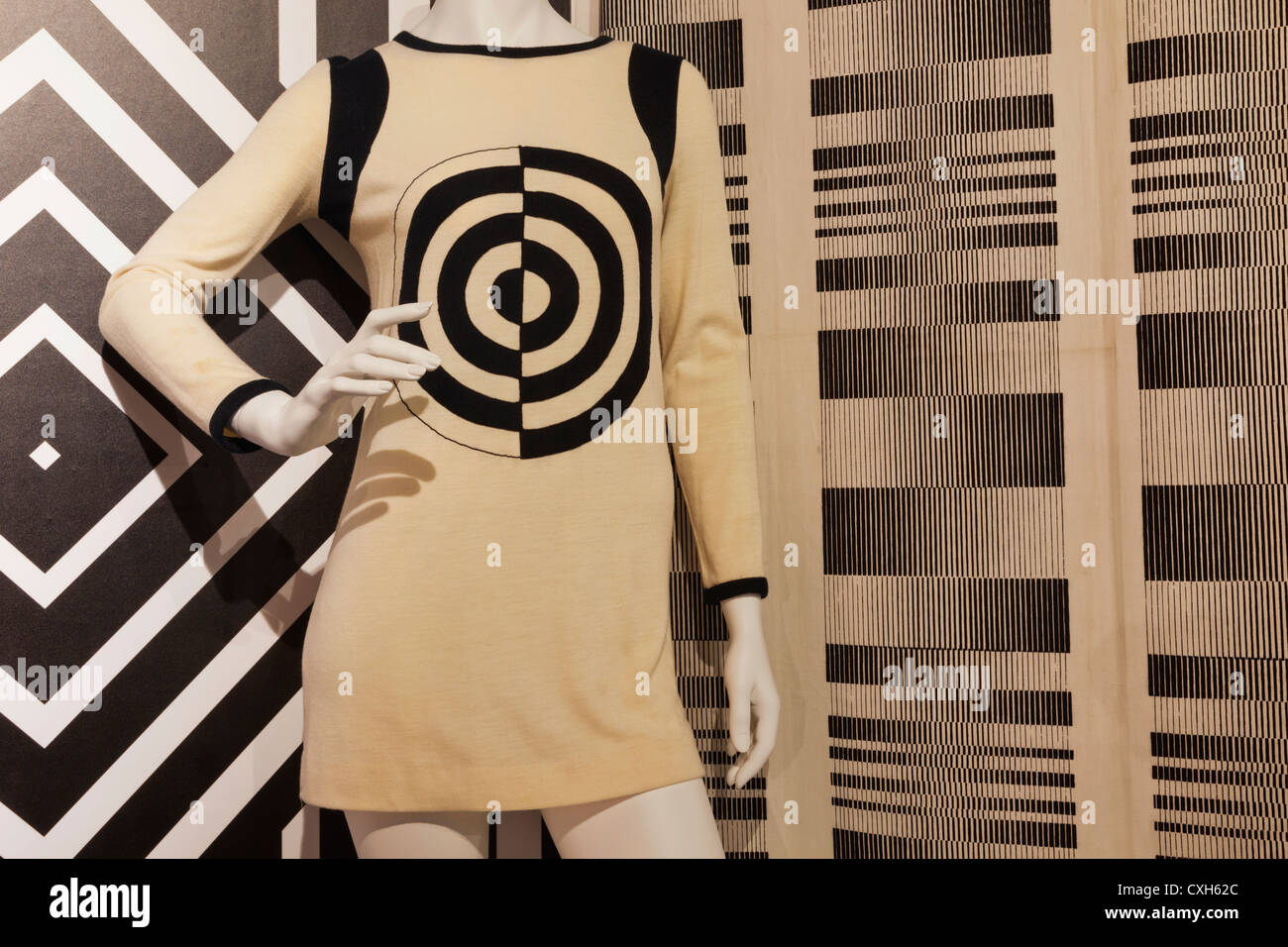 England, London, Southwark, The Fashion and Textile Museum, Exhibit of Dress by Michael Mott for Paraphernalia circa 1966 Stock Photo