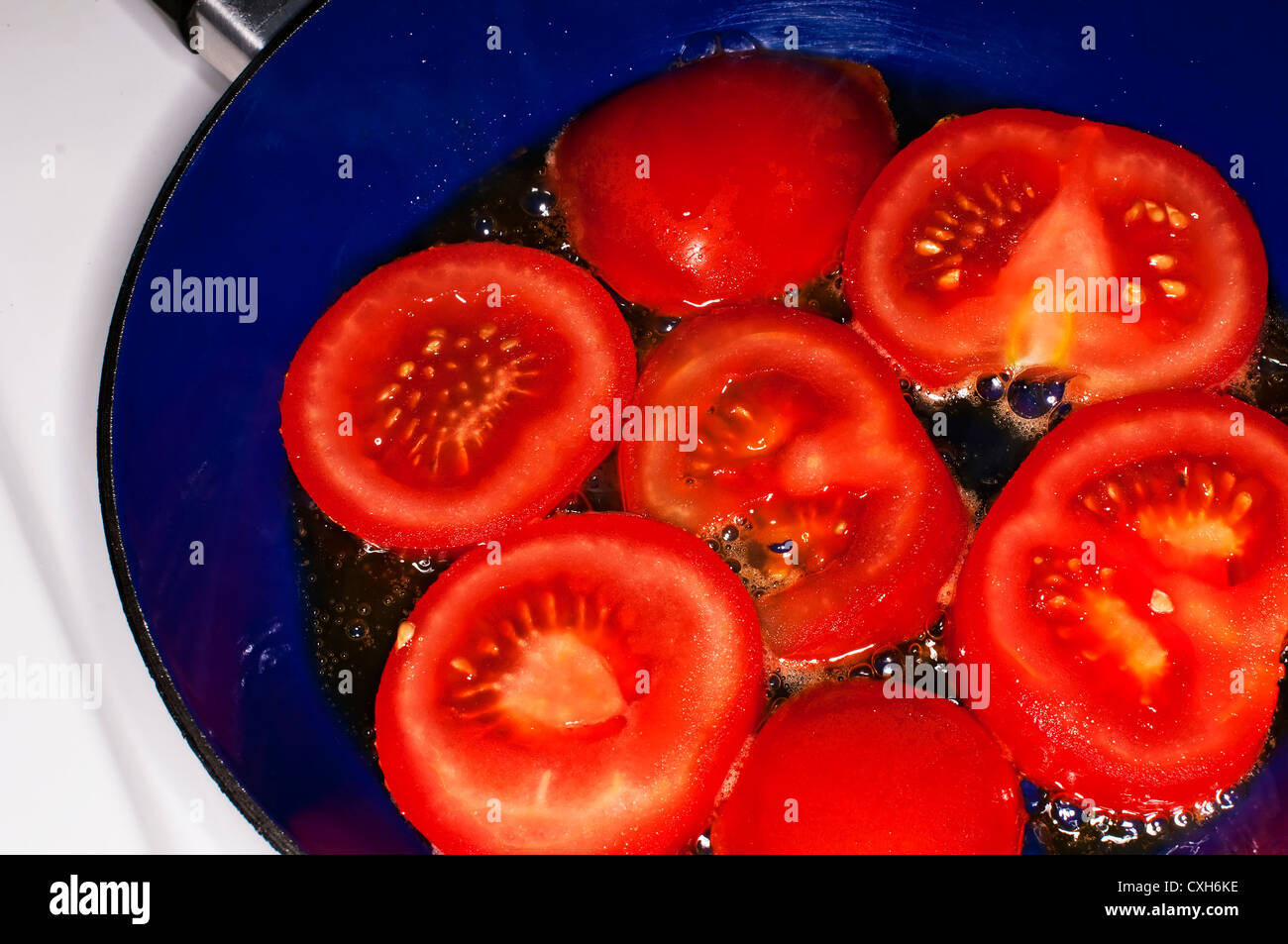 roasted tomato in a pan Stock Photo