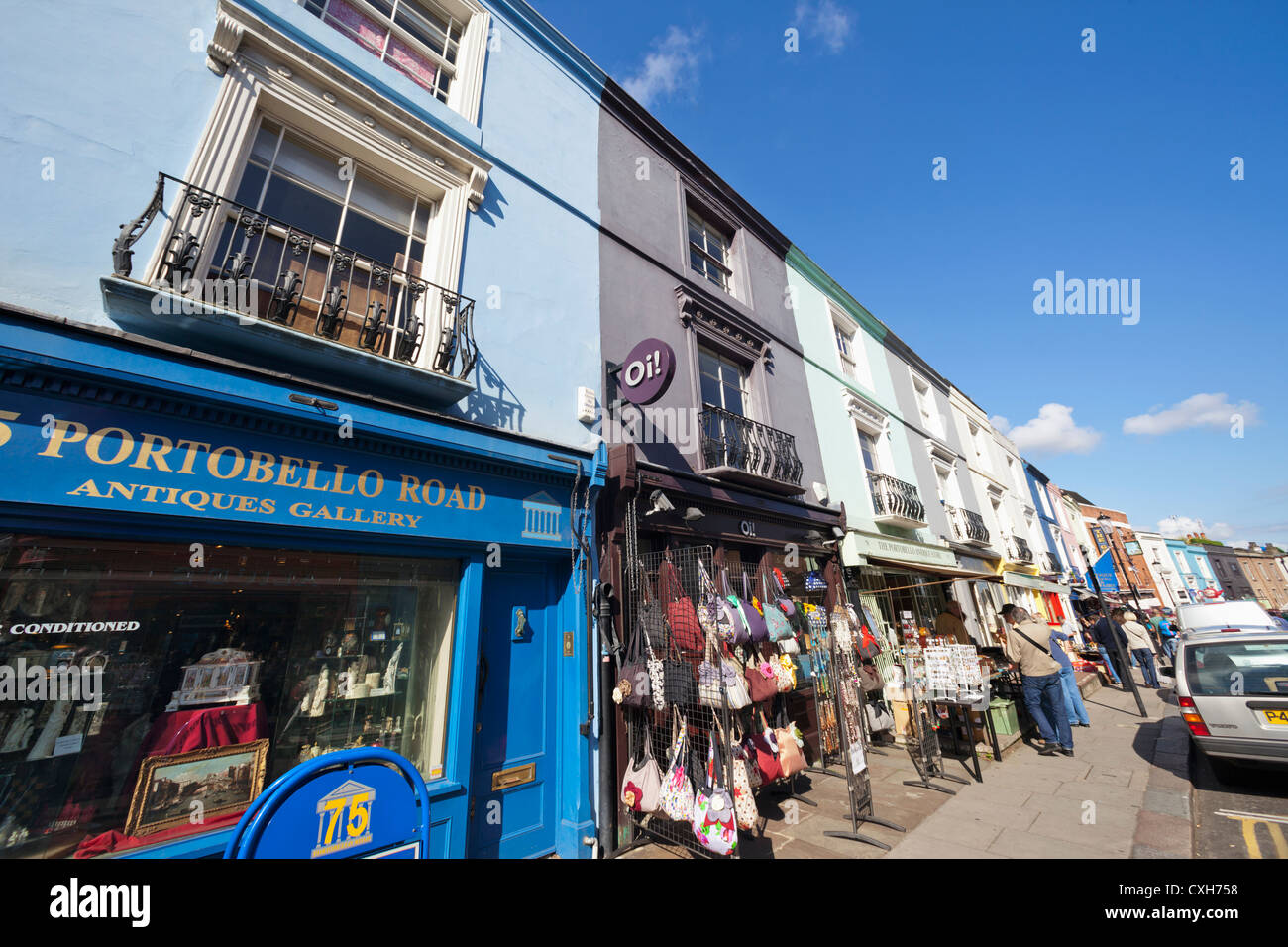 England, London, Nottinghill, Portobello Road, Antique Shops Stock