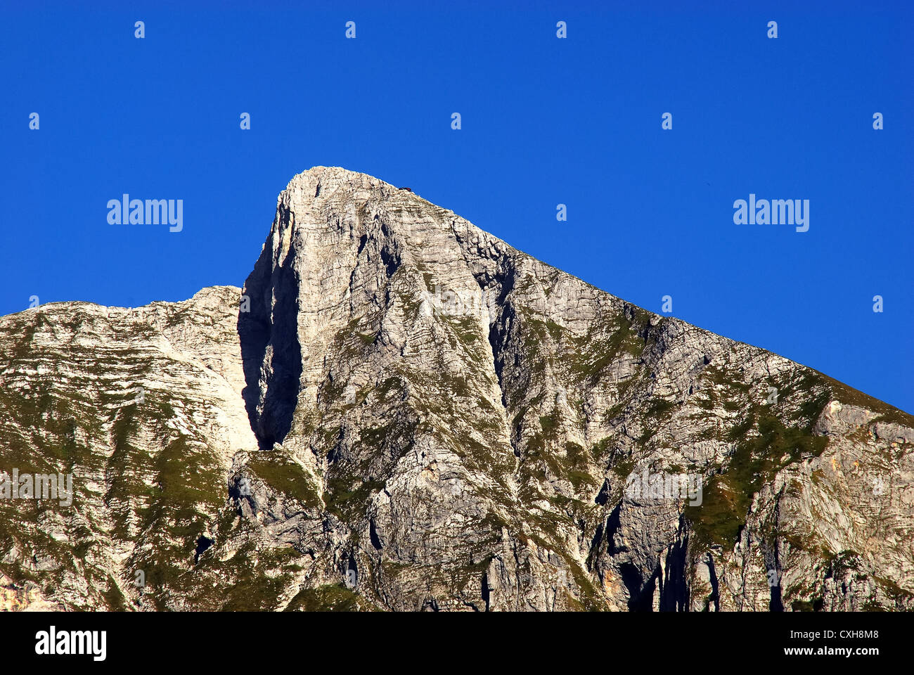 Slovenia : Mount Krn ( 2245 m.), West face.  Mount Krn was the scene of fierce battles during the World War One. Stock Photo