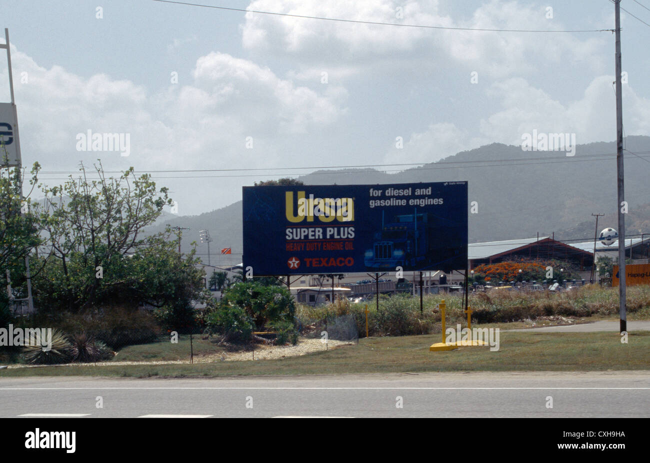 Trinidad Billboard Advertising Ursa Engine Oil Stock Photo Alamy