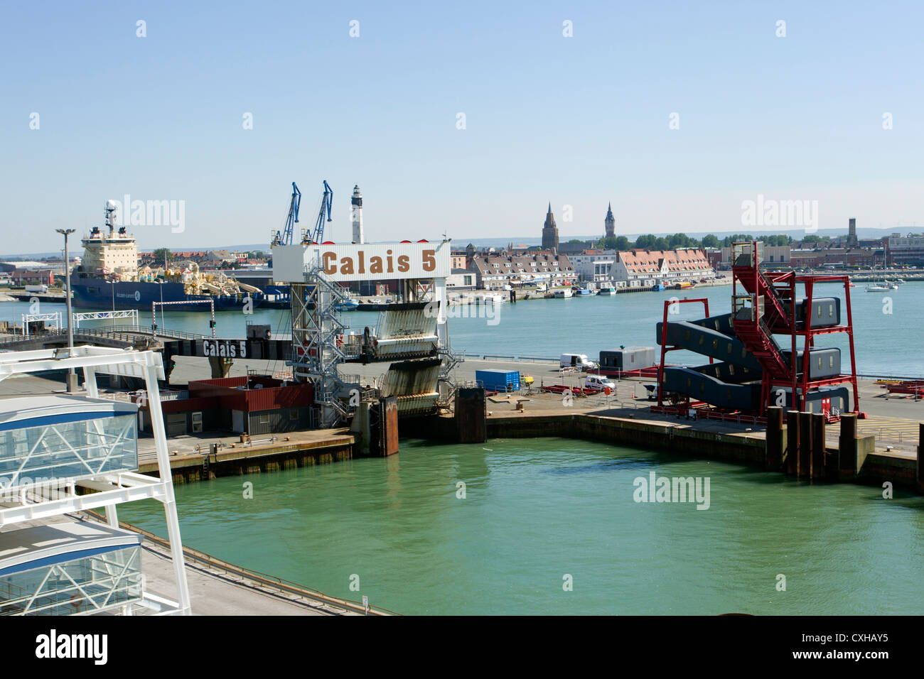 The ferry port of Calais in northern France Stock Photo