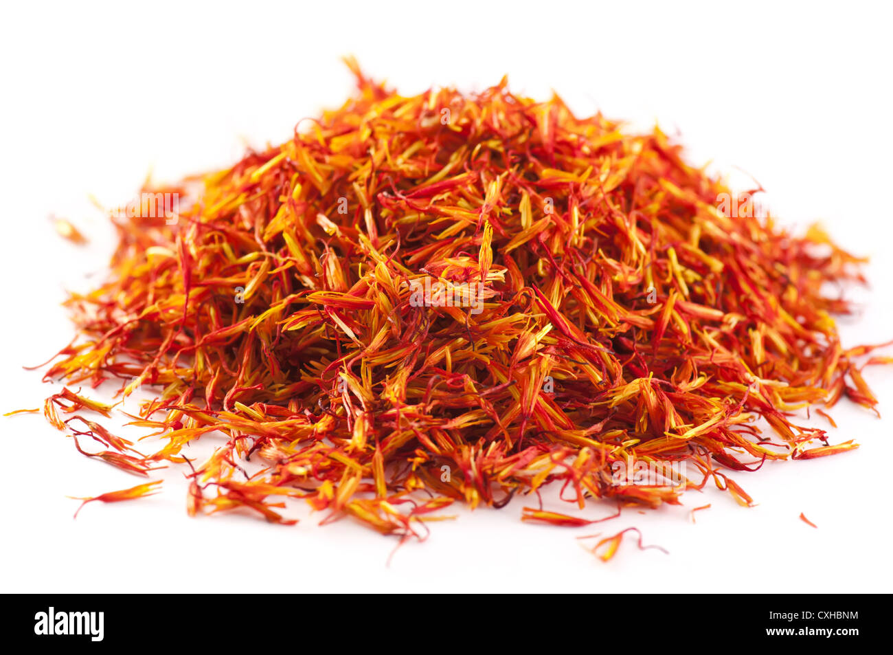 Safflower on the white background isolated Stock Photo