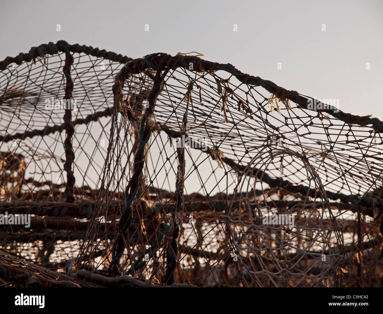 Fish traps on Eastbourne beach,used for catching crabs and lobsters