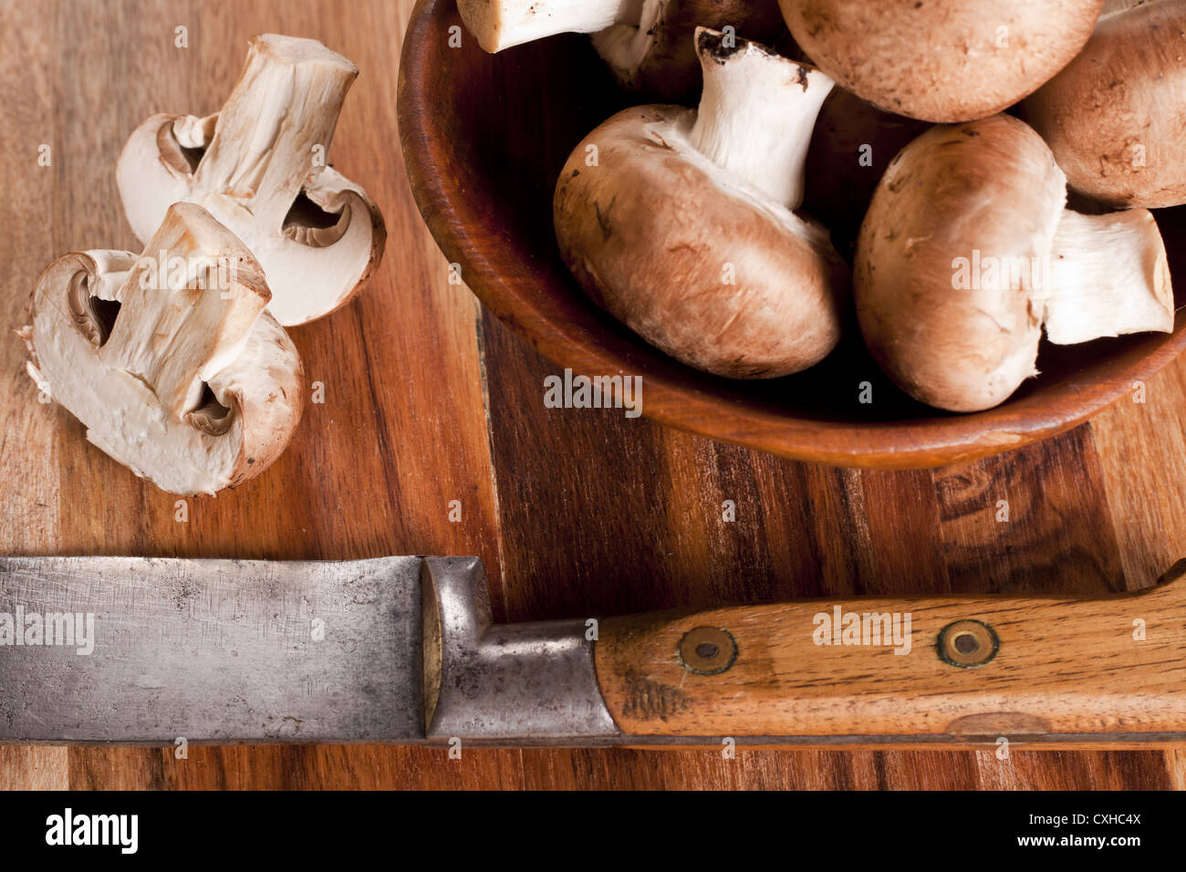 Chestnut mushrooms. Stock Photo