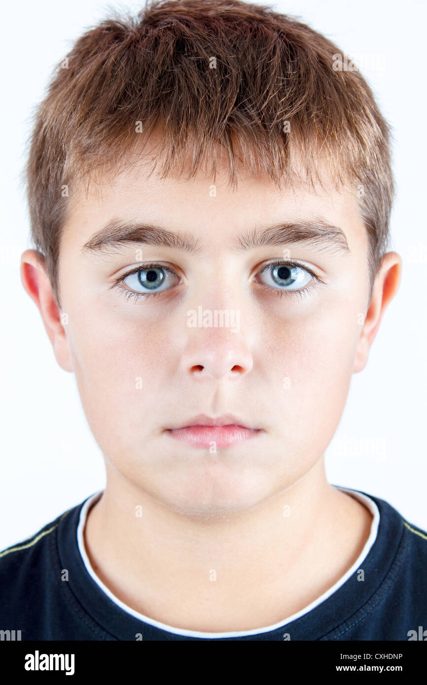 studio portrait of young boy on white background Stock Photo - Alamy