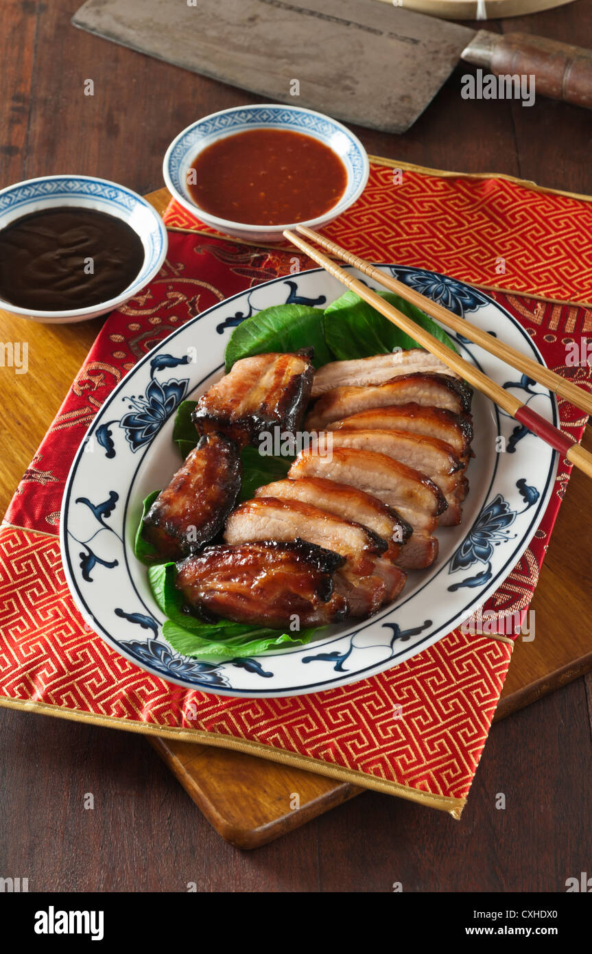 Char siu roast pork Chinese food Stock Photo