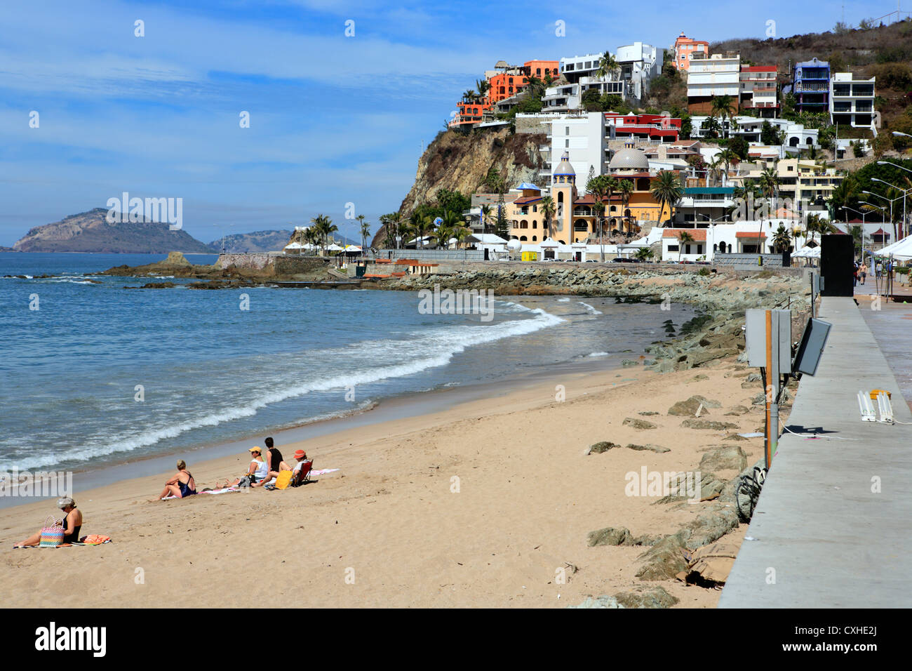 Beach on Pacific ocean, Mazatlan, Sinaloa, Mexico Stock Photo