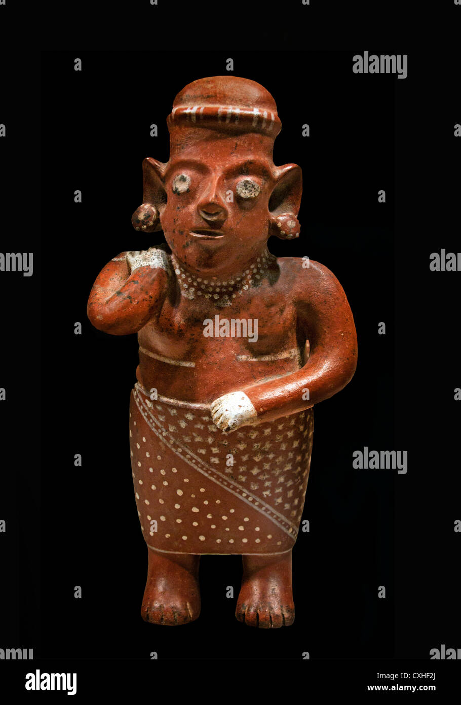 Standing Female Figure 1st BC – 3rd century  Ad  Mexico Mesoamerica Jalisco Tala Tonalá Ceramic 39 cm: Ceramics Sculpture Stock Photo