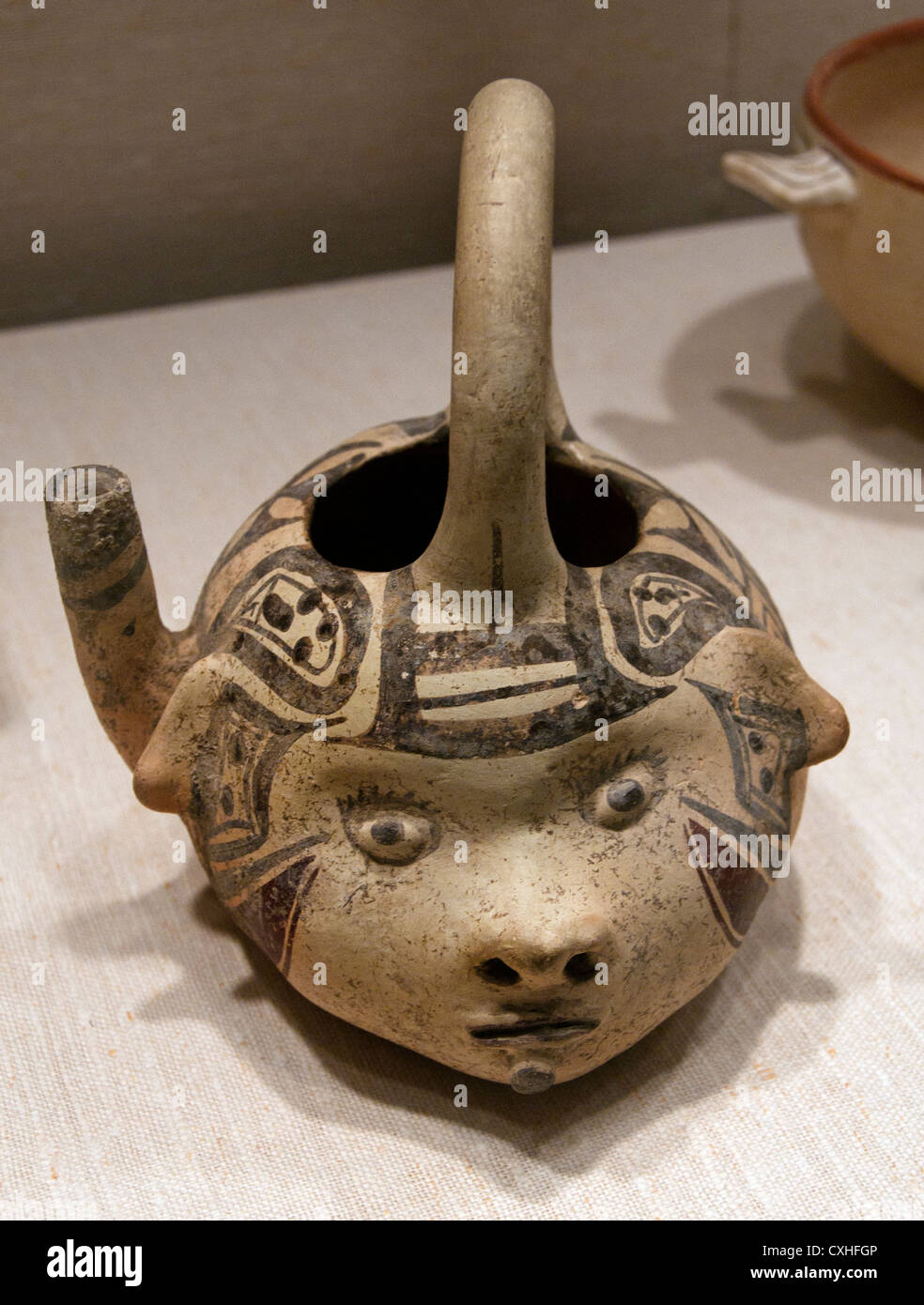 Spouted Vessel 13th–15th century  Mexico Mesoamerica Veracruz Huastec  Ceramic Stock Photo