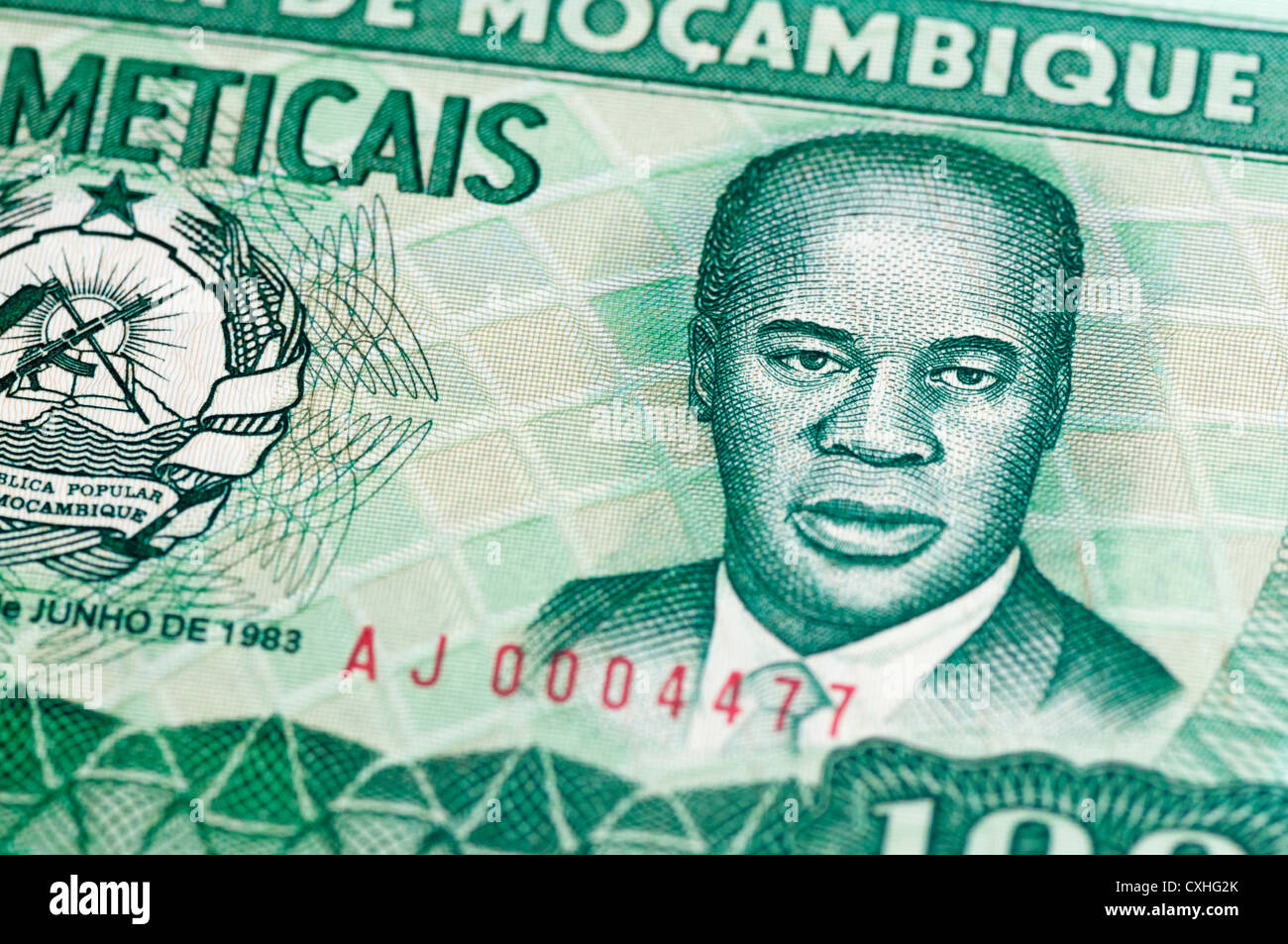 Mozambiquian 100 Metical banknote Stock Photo